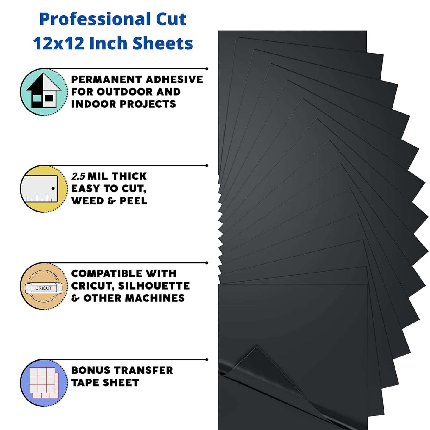black adhesive vinyl sheets