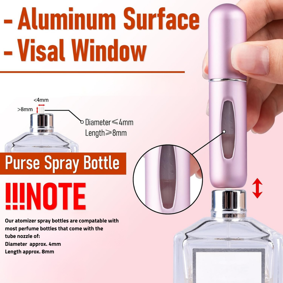 Perfume Atomizer Spray Bottles, Pack of 4 Refillable 10ml Compact Atomizers