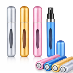 4 pack 10ml refillable perfume atomisers in mixed colours