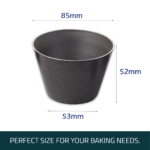 Size dimensions of Maxi Nature aluminium dariole moulds