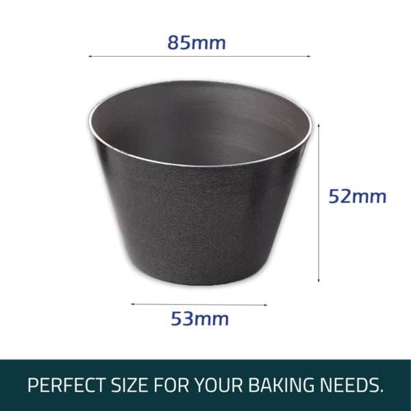 Size dimensions of Maxi Nature aluminium dariole moulds