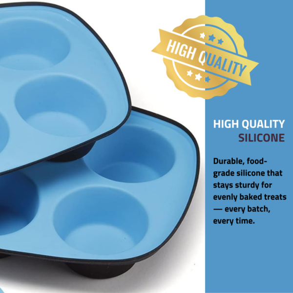 Durable non-stick silicone muffin moulds with sturdy flexible design