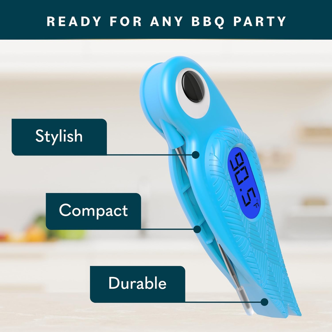 Hummingbird design digital food thermometer with compact kitchen style