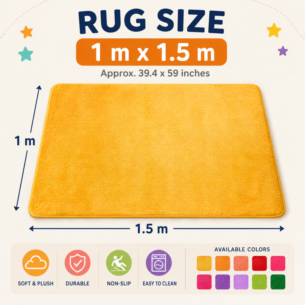 Kids rugs with Anti-slip backing.