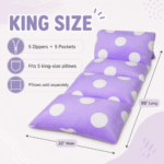 King size purple floor lounger cover with 88 inch length and 32 inch width dimensions