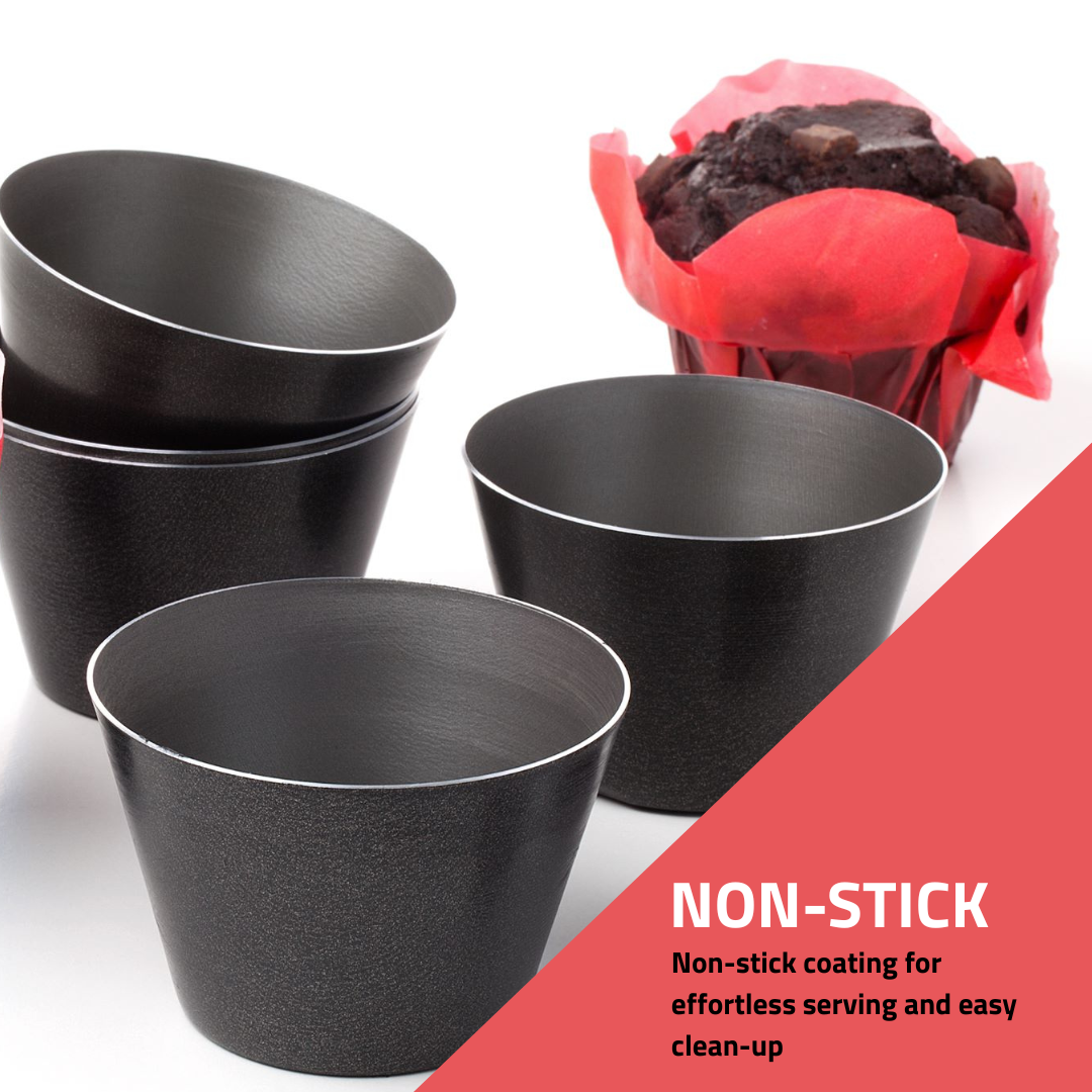 Non-stick aluminium dariole moulds for easy food release