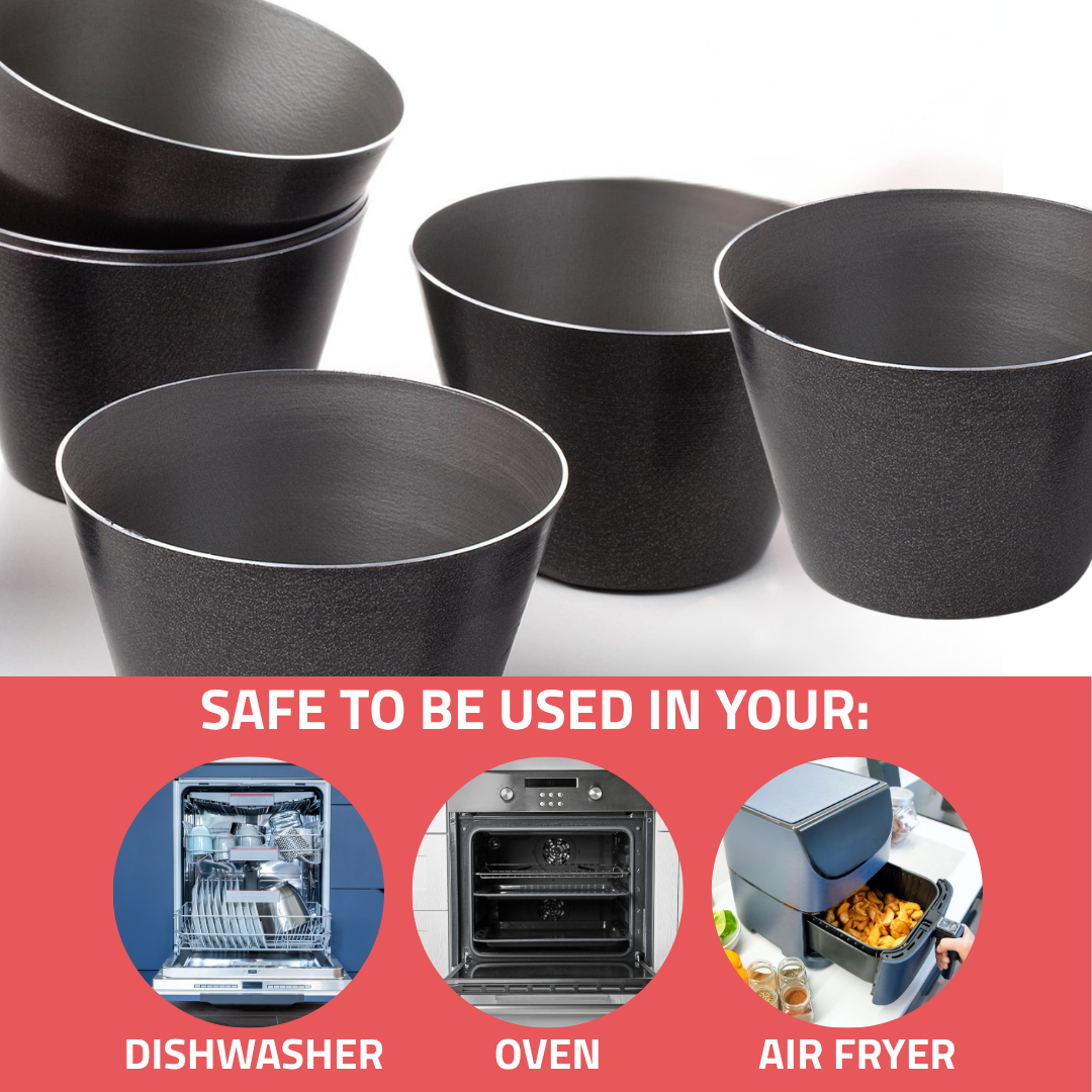 Dariole moulds suitable for oven air fryer and dishwasher use