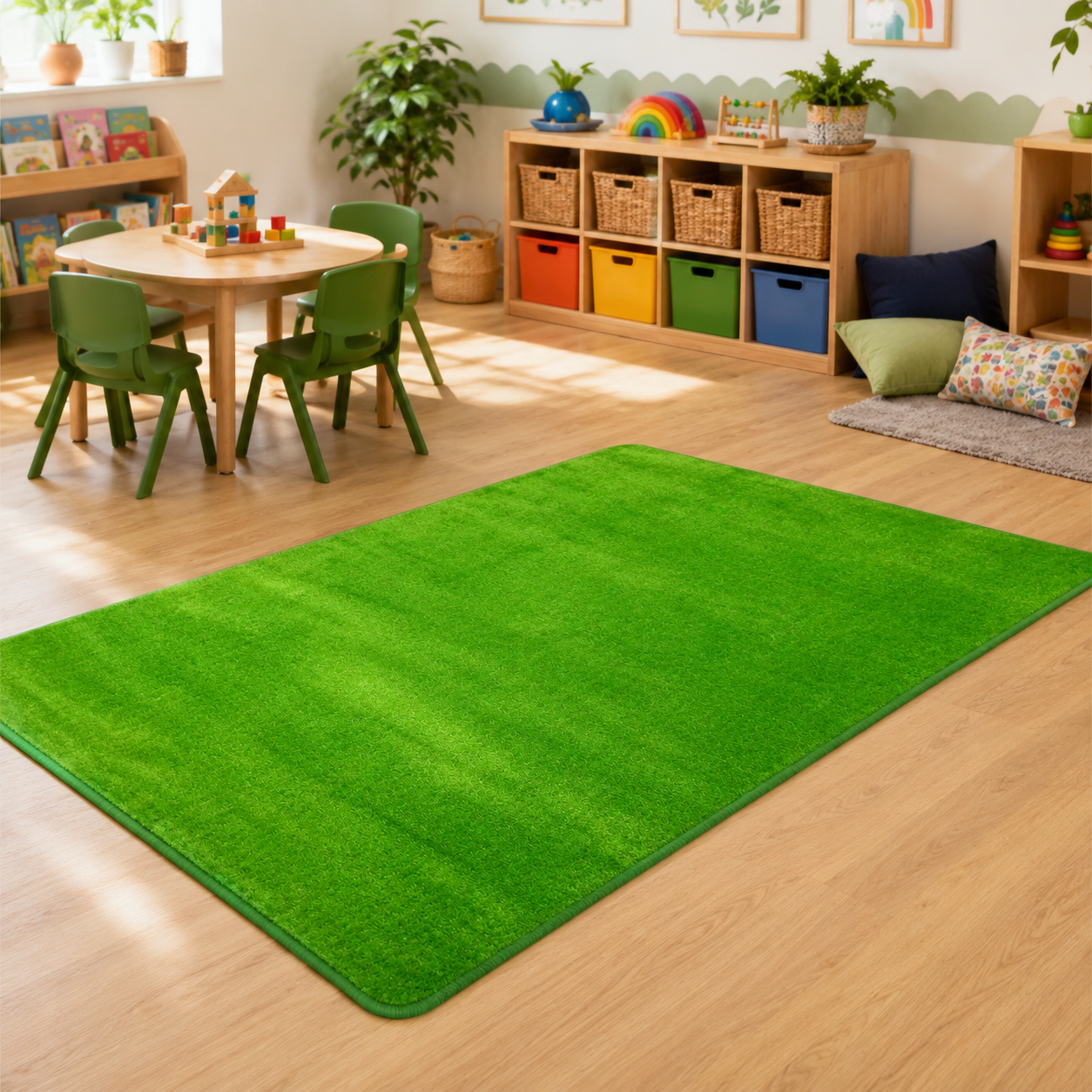 Playroom rug 1m x 1.5m with soft nylon pile
