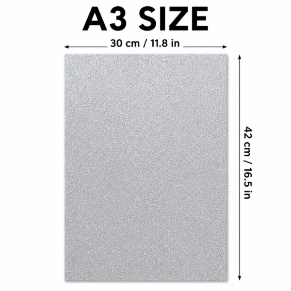 A3 glitter felt sheets measuring approximately 30 cm x 42 cm