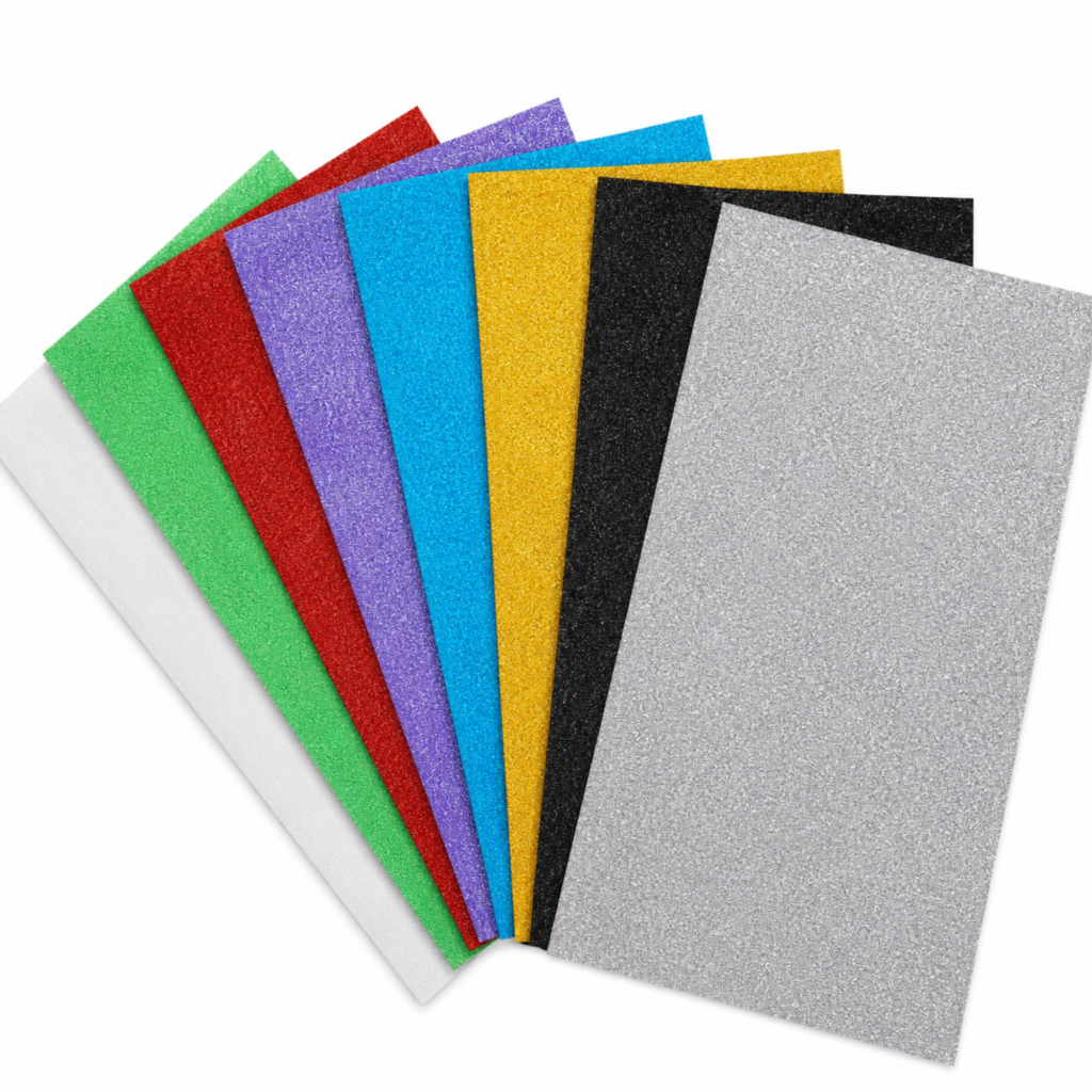Glitter felt sheets A3 5 pack in assorted colour options for crafts and decorations