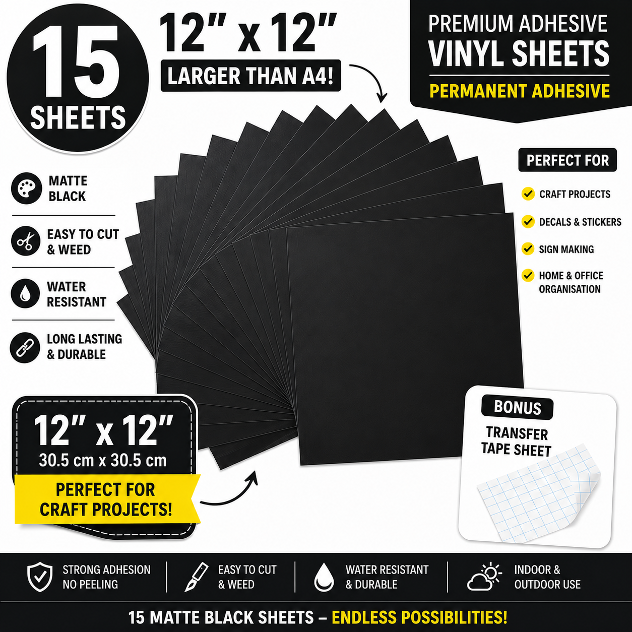 Permanent Vinyl Sheets for Cricut & Sign Making – Self Adhesive Craft Vinyl - Image 4