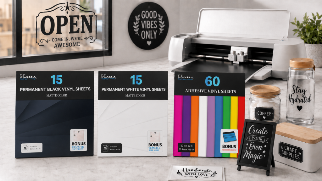Permanent self adhesive sign making vinyl sheets in assorted colours