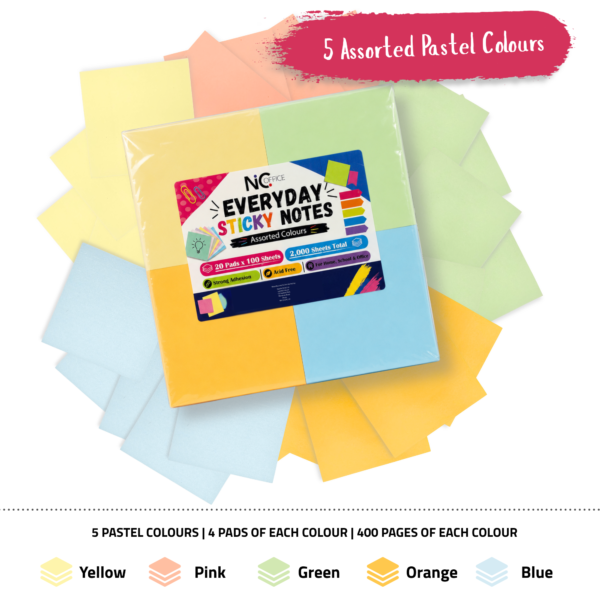 office sticky notes for meetings and tasks